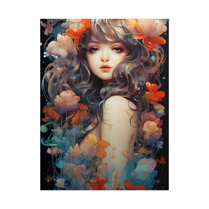 Peaceful River Garden: A Tranquil Landscape with Roses - Poster