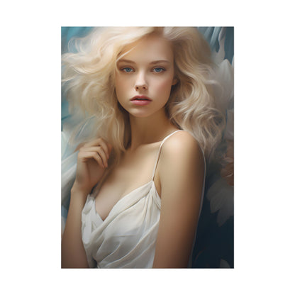 Modern Blonde Portrait: Unvarnished Natural Beauty - Poster