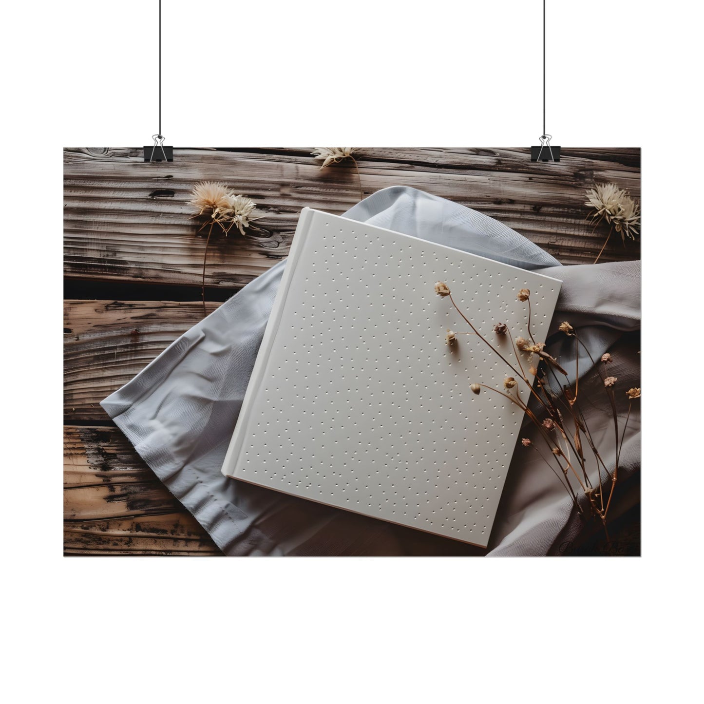 Minimalist Notebook with Embossed Dot Pattern - Poster