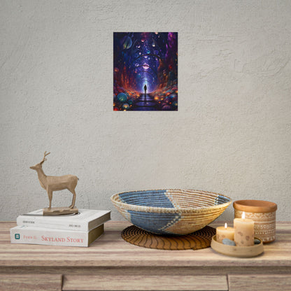Celestial Art Gallery: Indoor Space with Starry Canvas - Poster