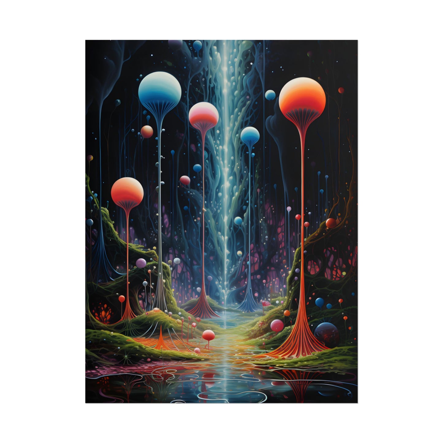 Celestial Dreams: Soft Blue Art Gallery - Poster