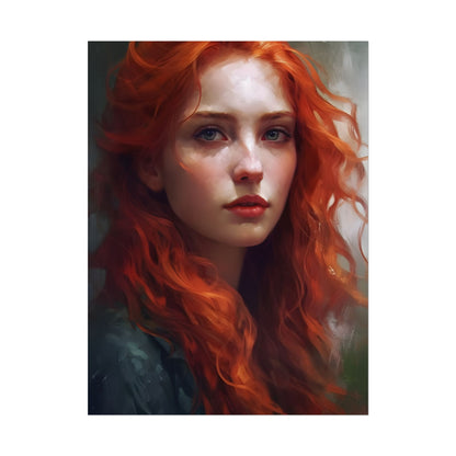 Astonishing Redhead Portrait: Female Artwork - Poster