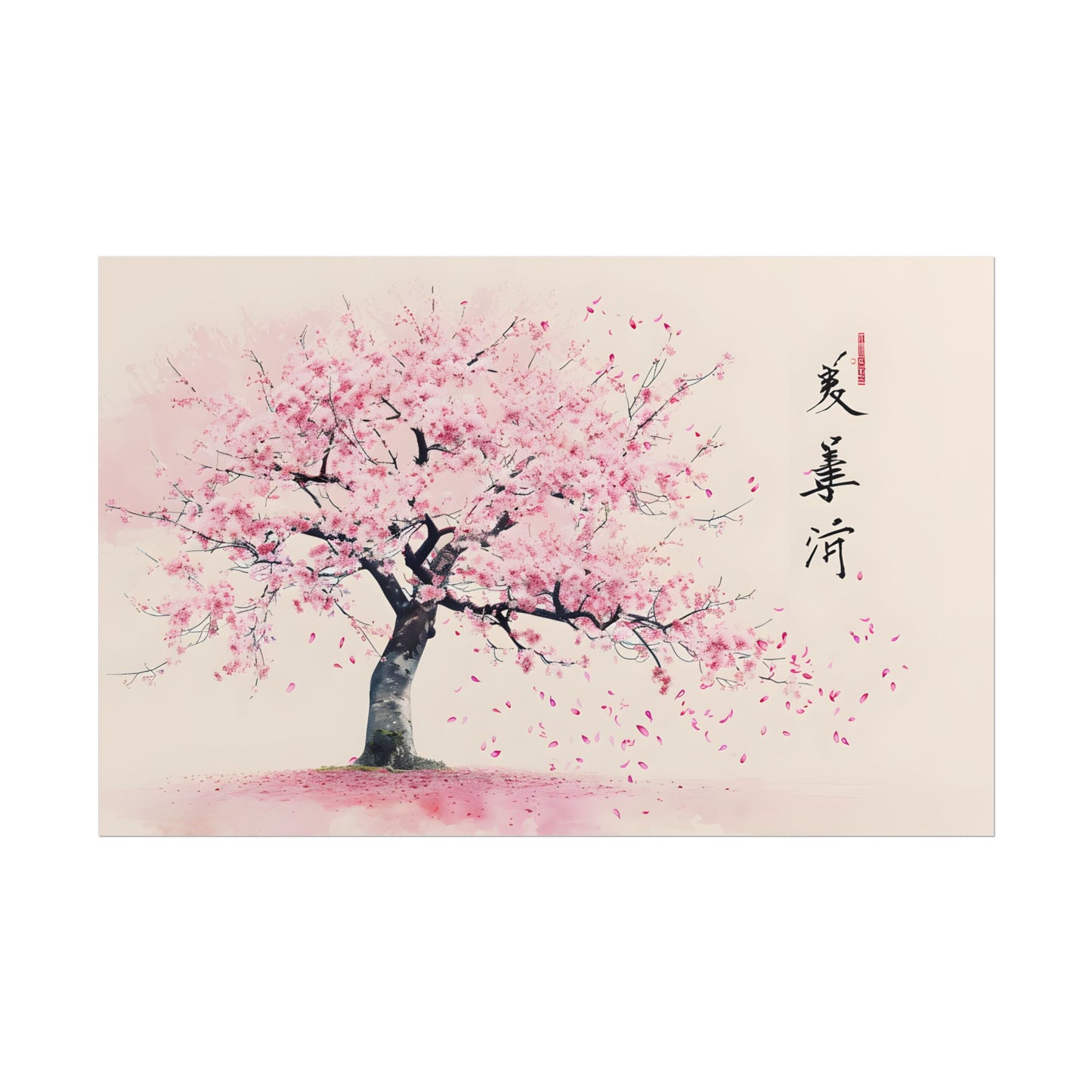 Japanese Cherry Blossom Art: Springtime Painting - Poster