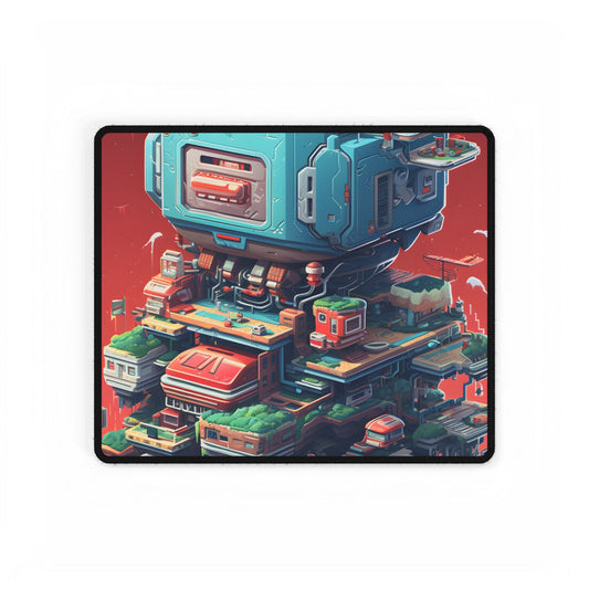Pixel Perfect Cyber Pet: Digital Artwork - Desk Mat