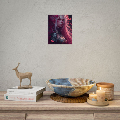 Astonishing Female Portrait with Pink Hair: Artistic Vision - Poster