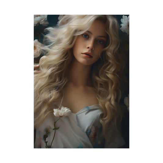 Modern Blonde: Natural Outdoor Portrait - Poster