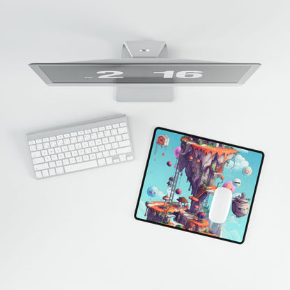 Vibrant Pixel Art: Colorful Cyber Pets World - Desk Mat