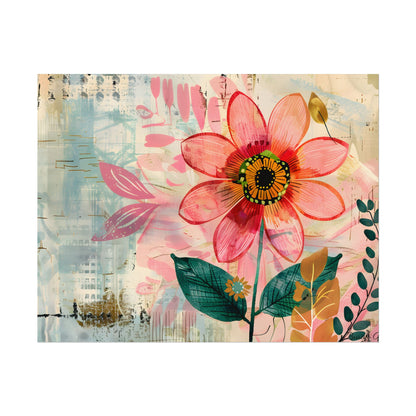 Blooming Growth: Whimsical Flower Art - Poster