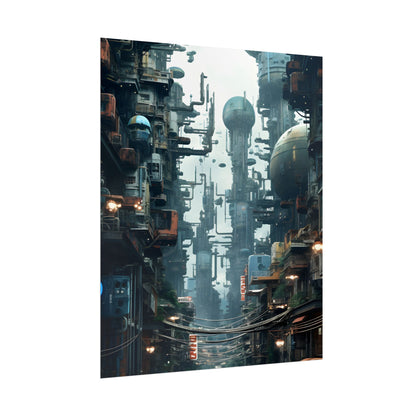 Post-Apocalyptic Ruin: Steampunk Cityscape Art - Poster