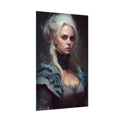 Blonde Profile Portrait: Simple Daylight Dress Art - Poster