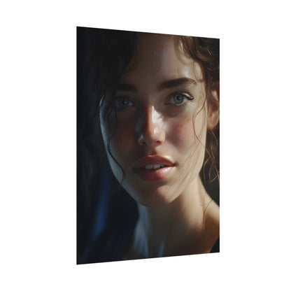 Smiling Portrait of a Woman: Close-Up Art - Poster