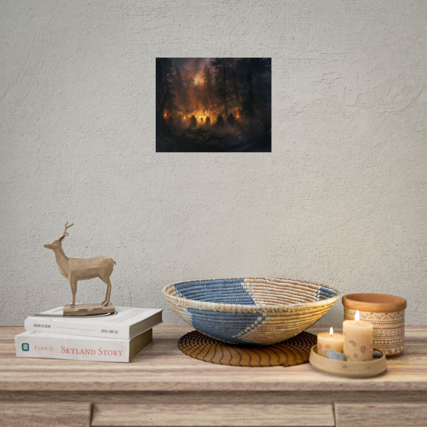 Tranquil Forest Sunset: People Connecting with Nature - Poster