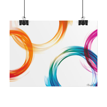 Swirling Abstract Colors: Vibrant Digital Artwork - Poster