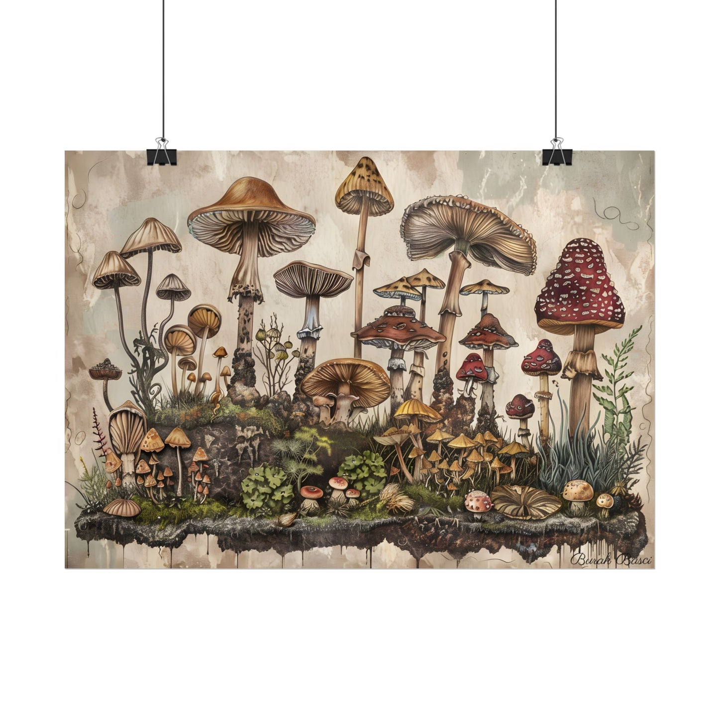 Vintage Mushroom Illustrations: A Collection of Unique Fungi - Poster