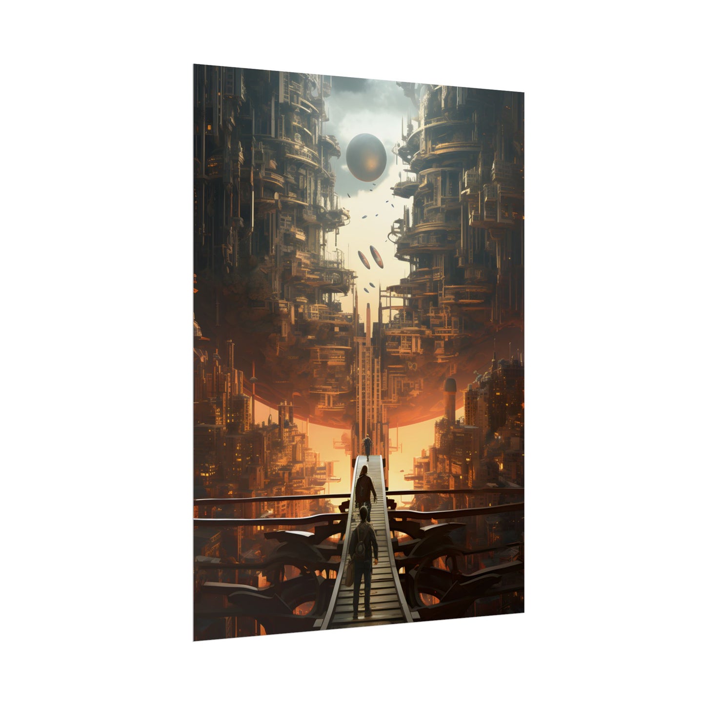 Perfect Futuristic Cityscape: Dystopian Utopia Urban Artwork - Poster