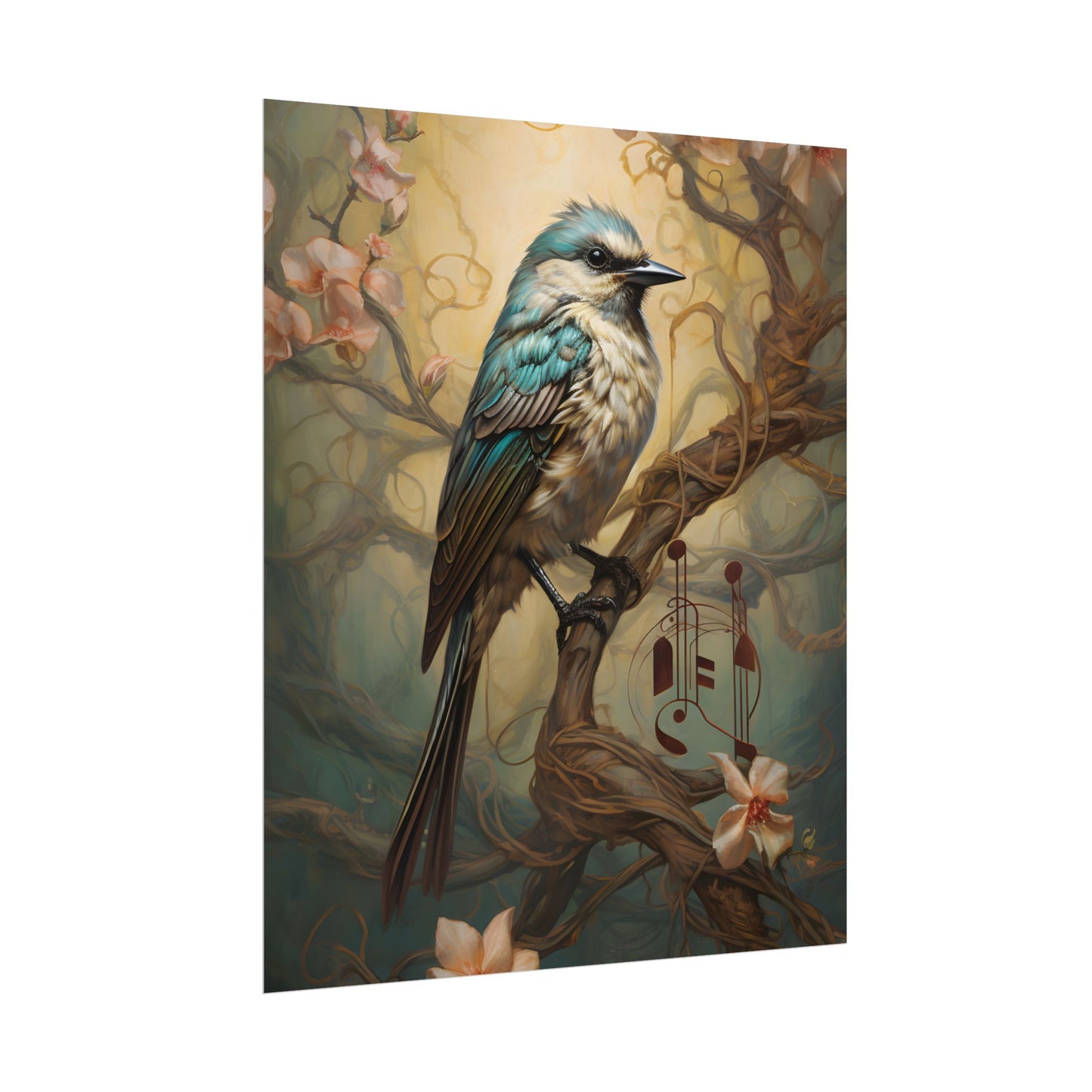 Blue Beauty: A Majestic Songbird in Nature - Poster