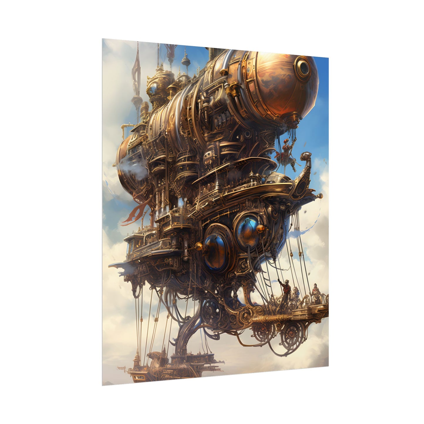 Steampunk Sky-Liner Race: Industrial City Dusk - Poster