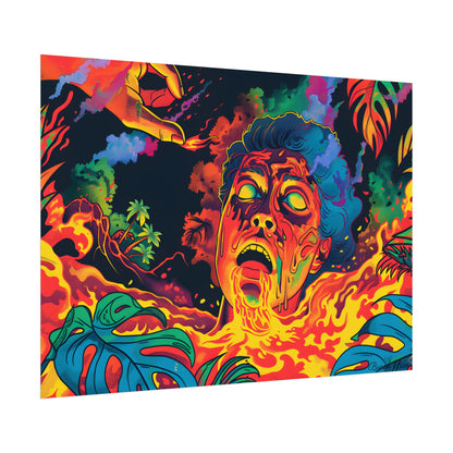 Whimsical Reading Moment: Cartoonish Illustration - Poster
