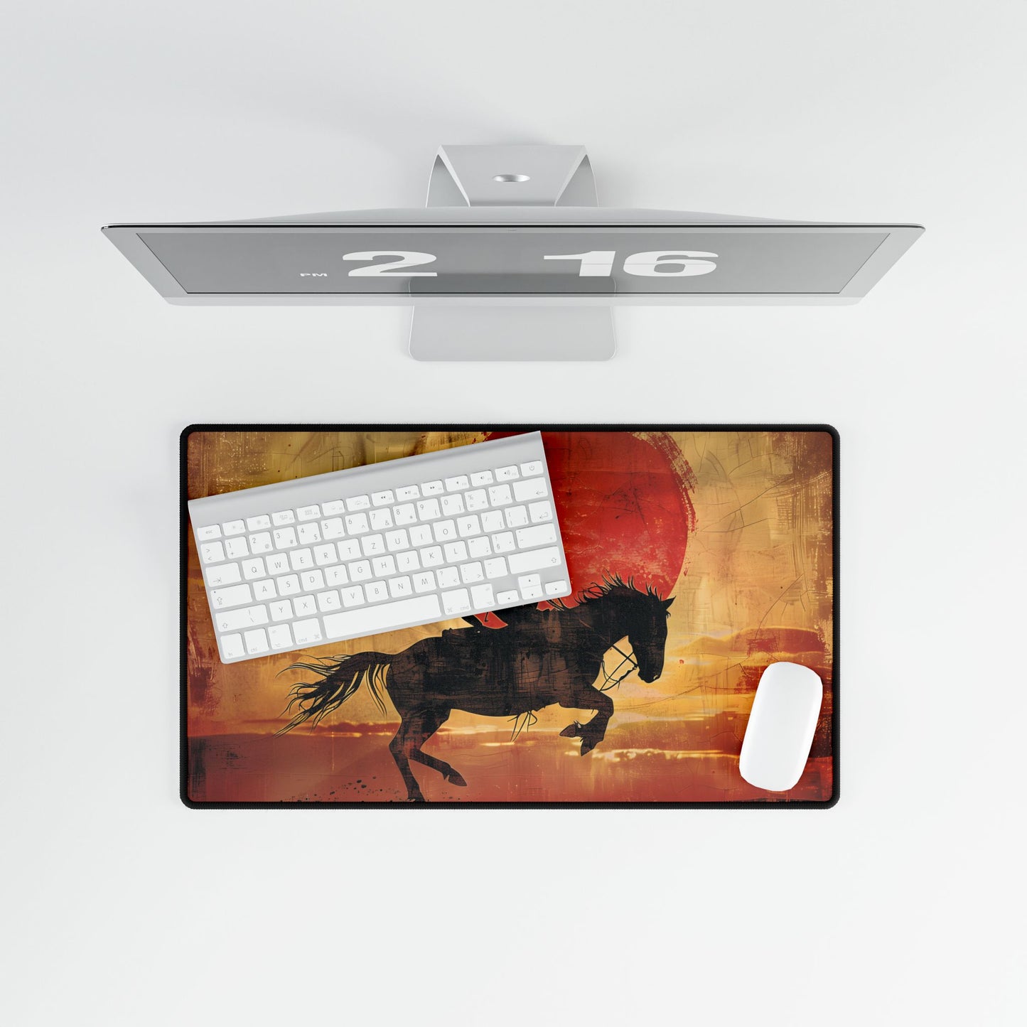 Rodeo Cowboy: Riding a Bucking Bronco - Desk Mat