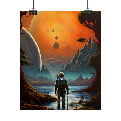 Futuristic Wilderness Explorer: Jetpack Adventure Art - Poster