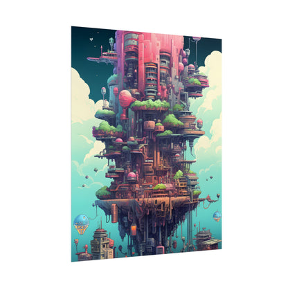 Gamified Pixelated Cyber-Pets: Colorful Digital Art - Poster