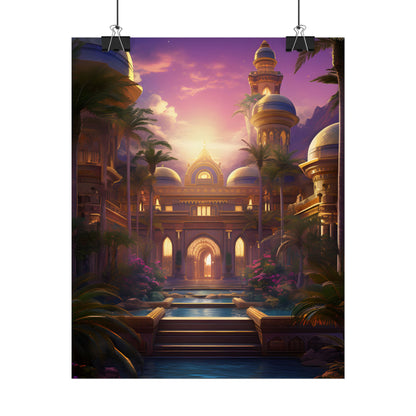 Mythical Desert Oasis: Arabian Nights-Inspired Artwork - Poster