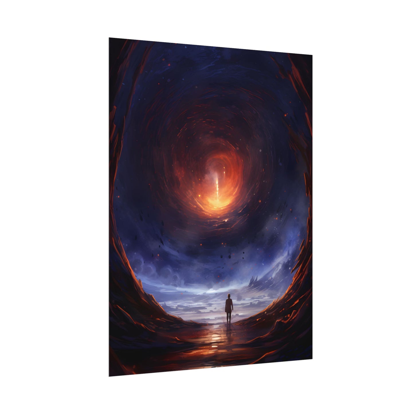 Mysterious Black Hole Cosmos: Space Art with Planetary Orbits - Poster