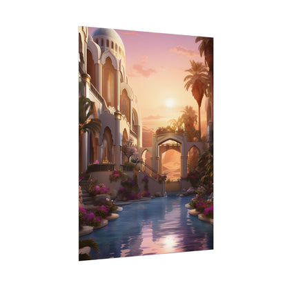 Desert Oasis Serenity: Arabian Nights-Inspired Artwork - Poster