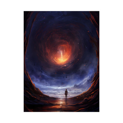 Mysterious Black Hole Cosmos: Space Art with Planetary Orbits - Poster