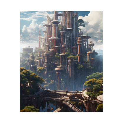 Floating City of Columbia: Breathtaking Modern Urban Landscape - Poster
