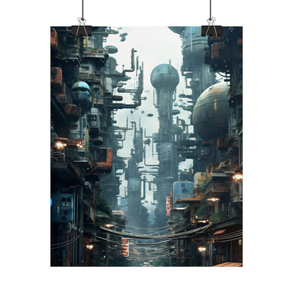 Post-Apocalyptic Ruin: Steampunk Cityscape Art - Poster