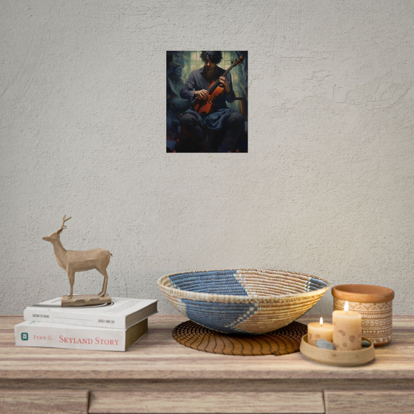 Mysterious Musician: Intimate Guitar Portrait - Poster