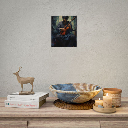 Mysterious Musician: Intimate Guitar Portrait - Poster