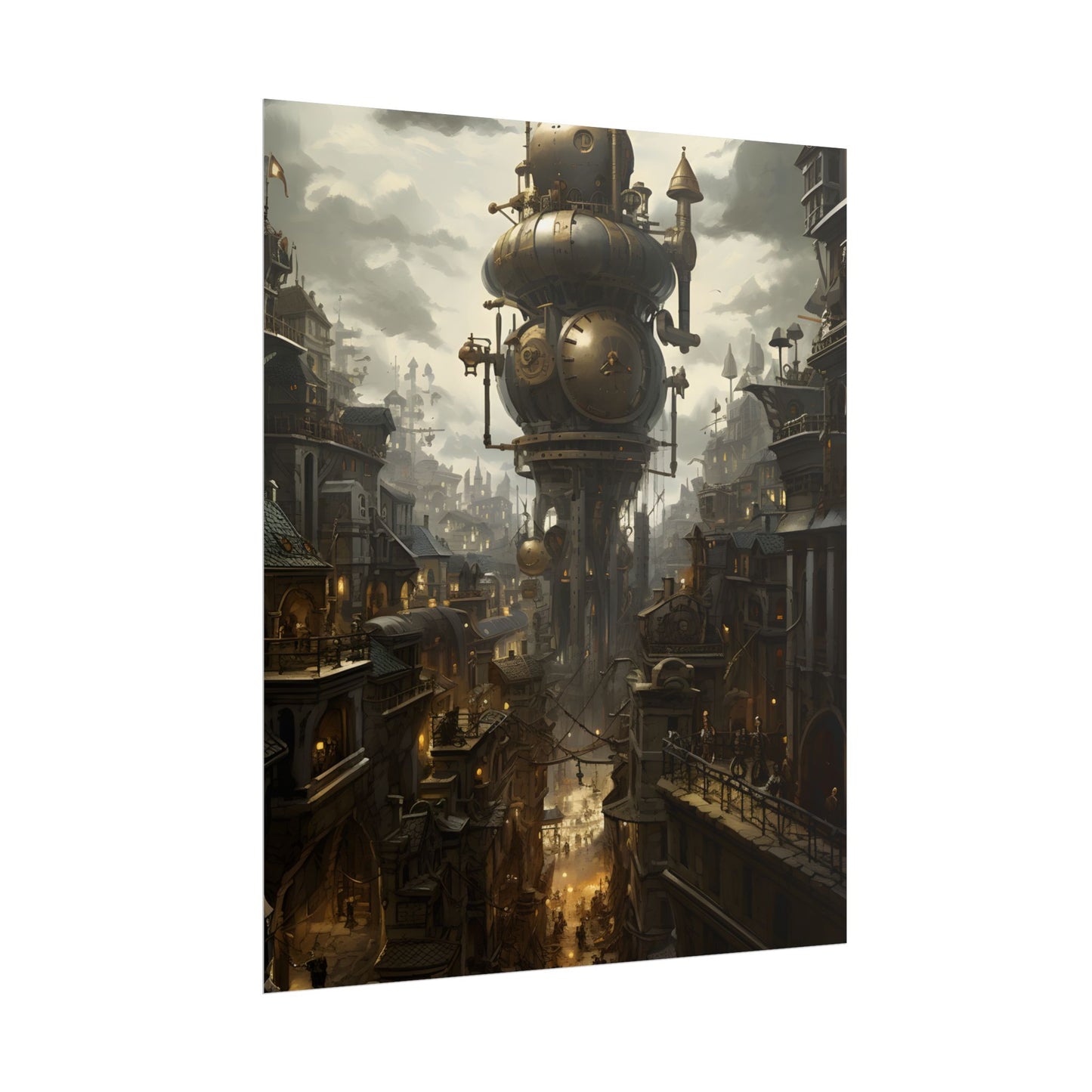 Vibrant Steampunk City: A World of Wonder - Poster