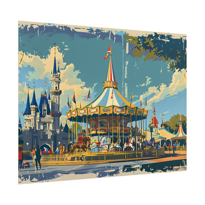 Vintage Disney Nostalgia: Retro Attraction Poster Art - Poster