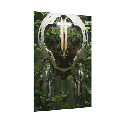 Robotic Wildlife Sanctuary: AI-Operated Nature Reserve Digital Art - Poster