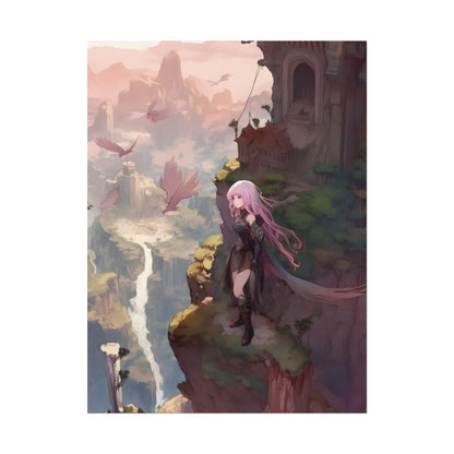 Dramatic Anime Bird: Colorful Birds Eye View - Poster