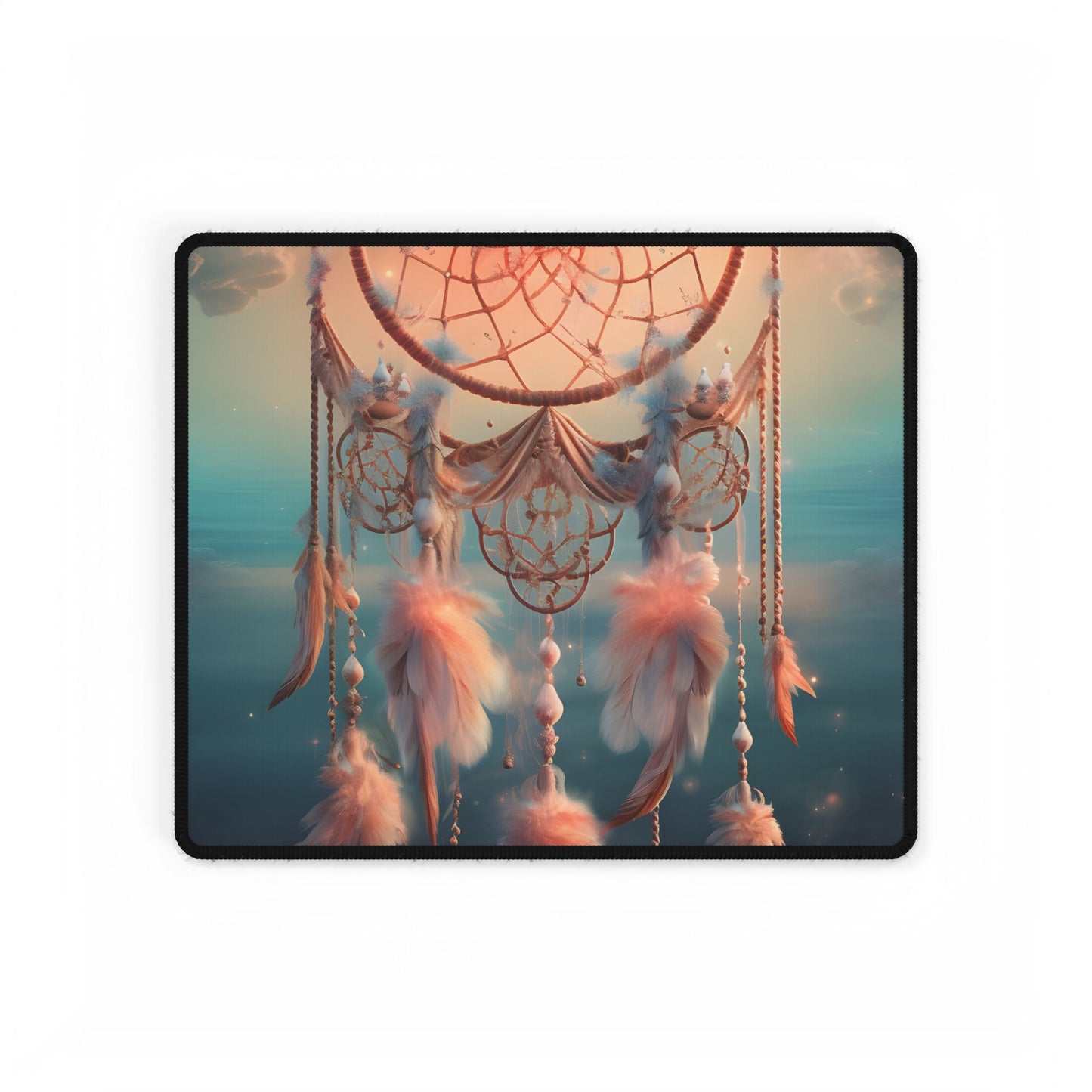 Ethereal Dreamcatcher Realm: Surreal Dreamscape Digital Art - Desk Mat
