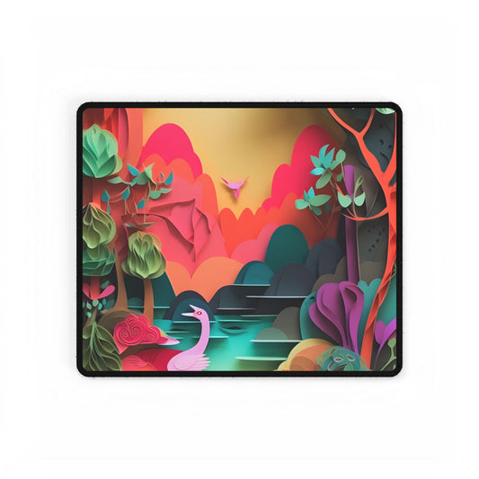 Vibrant Indian Landscape: Colorful Paper Quilling Artwork - Desk Mat