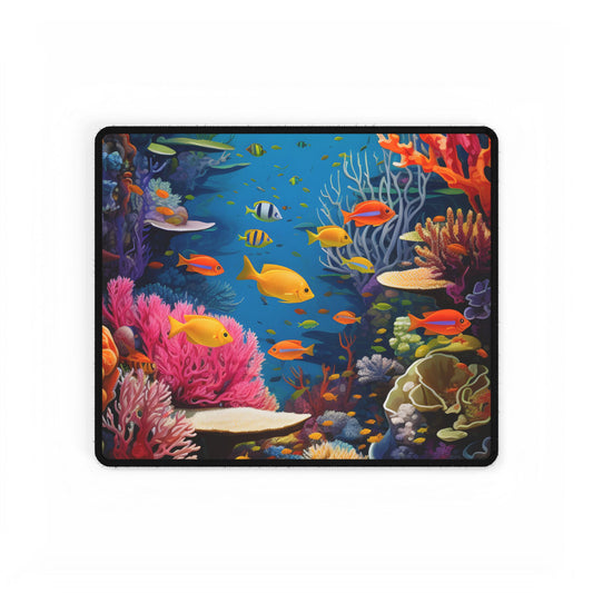 Vibrant Coral Reef Sanctuary: Teeming with Life - Desk Mat