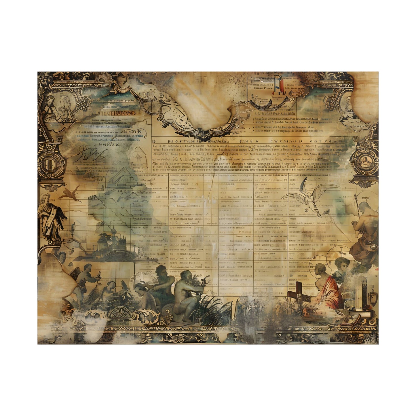 Vintage Biblical Scene: Medieval Art Poster - Poster