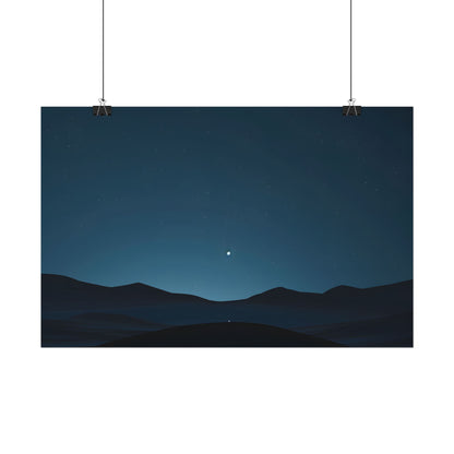 Minimalist Night Sky: Abstract Starry Art - Poster