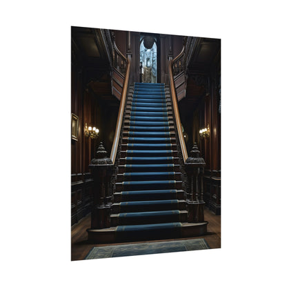 Haunted Gothic Mansion: Spooky Victorian Atmosphere Artwork - Poster