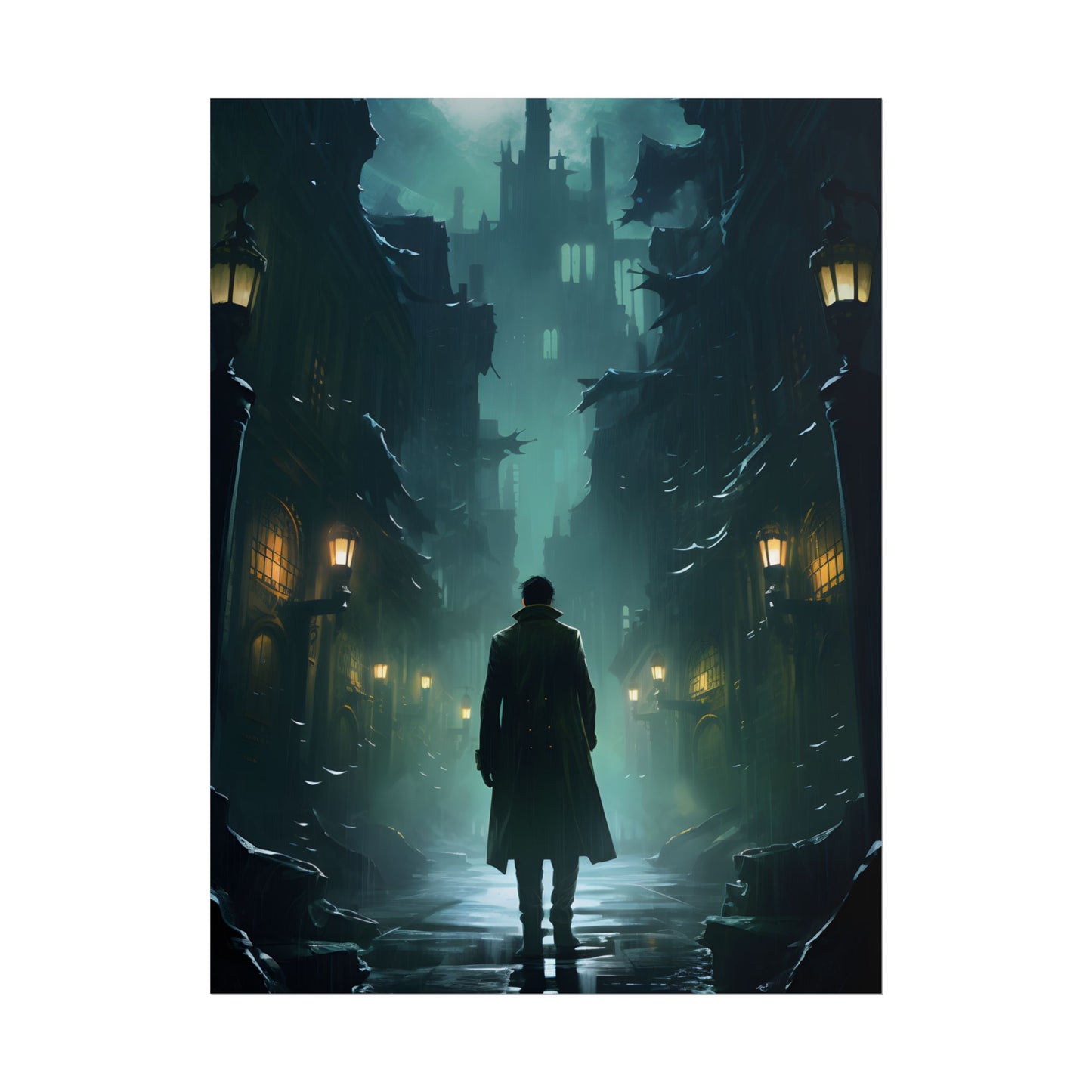 Urban Noir Detective: Mystery Solving Artwork - Poster