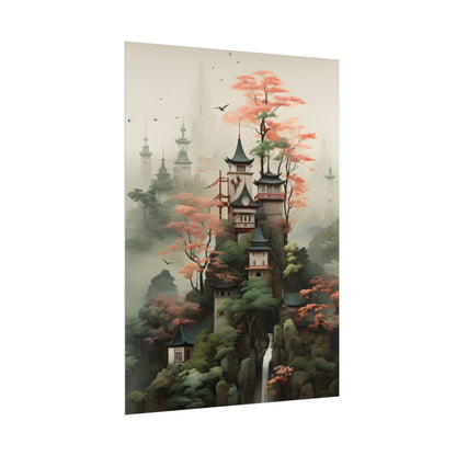 Post-Impressionist Landscape Masterpiece: Ash Magenta Dreams - Poster