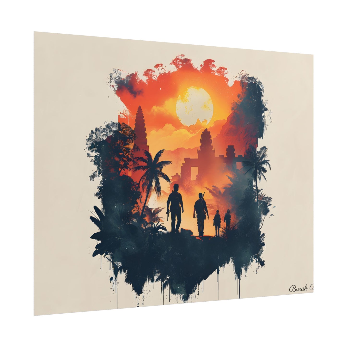 Nathan Drake's Adventure: Minimalist Illustration - Poster