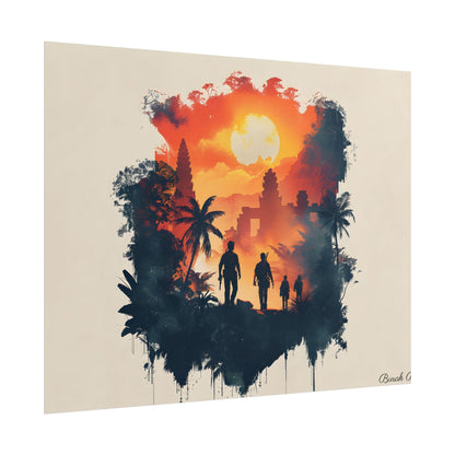 Nathan Drake's Adventure: Minimalist Illustration - Poster