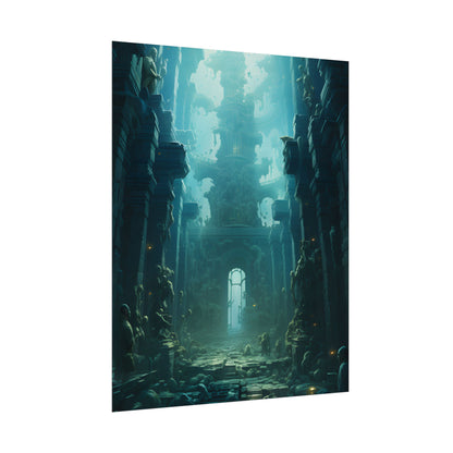 Lost Underwater Civilization: Ancient Ruins in Sunken Depths - Poster