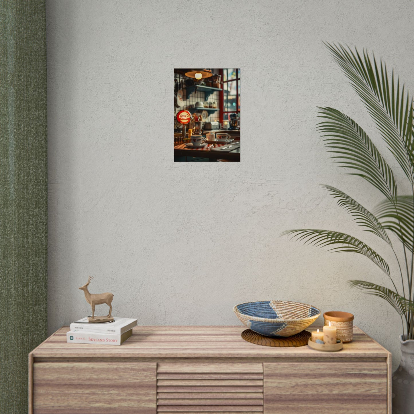 Retro Warmth: Cozy Lukes Diner Coffee Scene Art - Poster