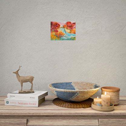 Magical Beach Landscape: Serene Paper Quilled Artwork - Poster